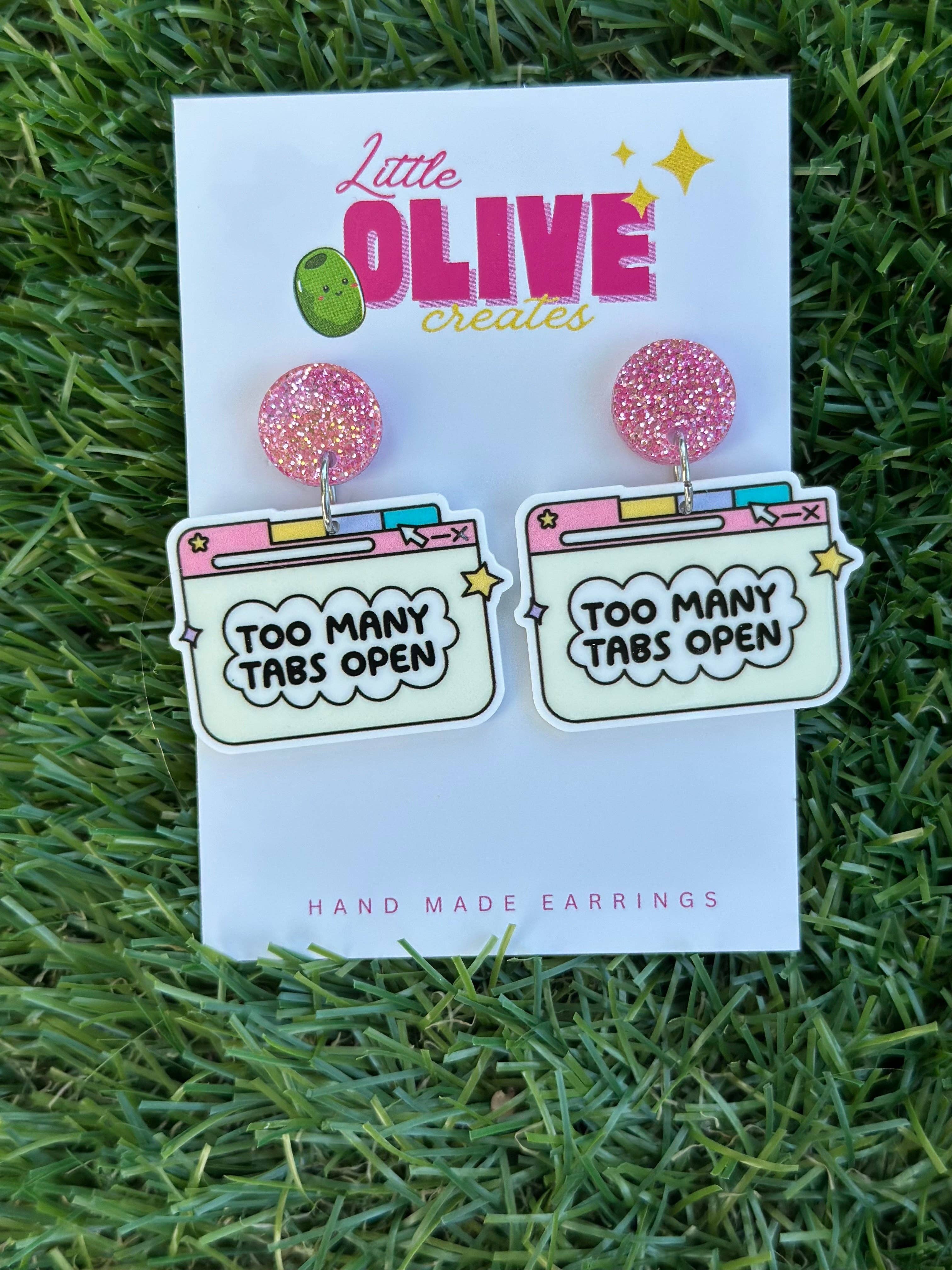 “Too Many Tabs Open” Dangle Earrings