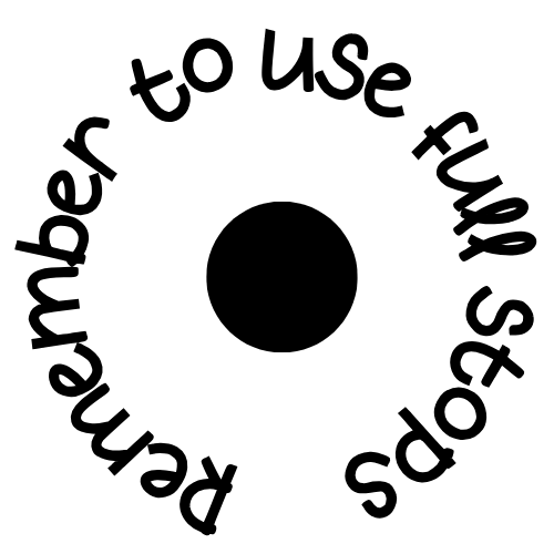 Stamp Set - 12 x Writing Marking Stamps 30mm round