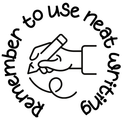 Stamp Set - 12 x Writing Marking Stamps 20mm round