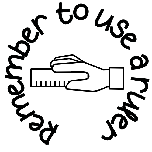 Stamp Set - 12 x Writing Marking Stamps 20mm round