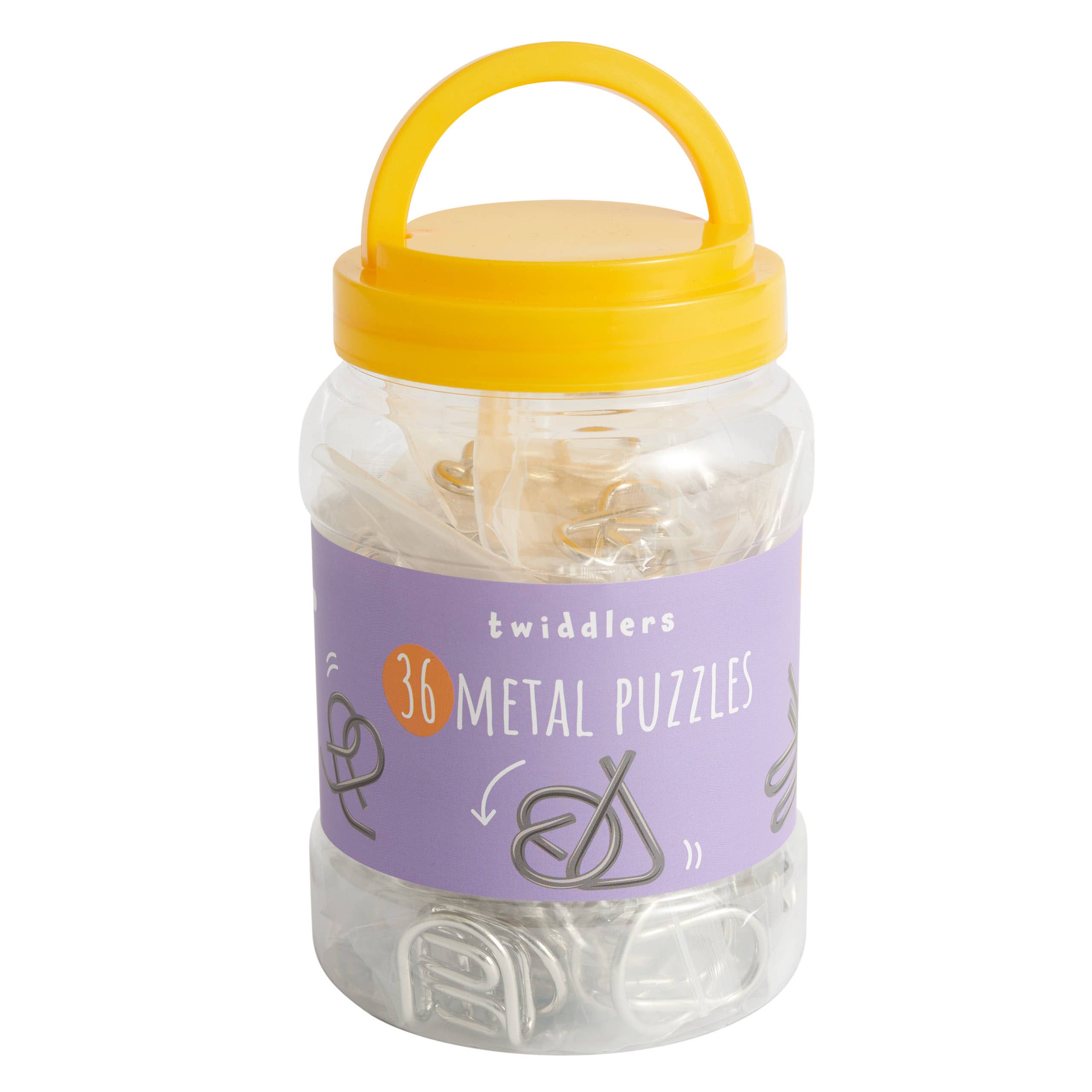 Tub of 36 Pieces Metal Wire IQ Brain Mind Teaser Puzzles