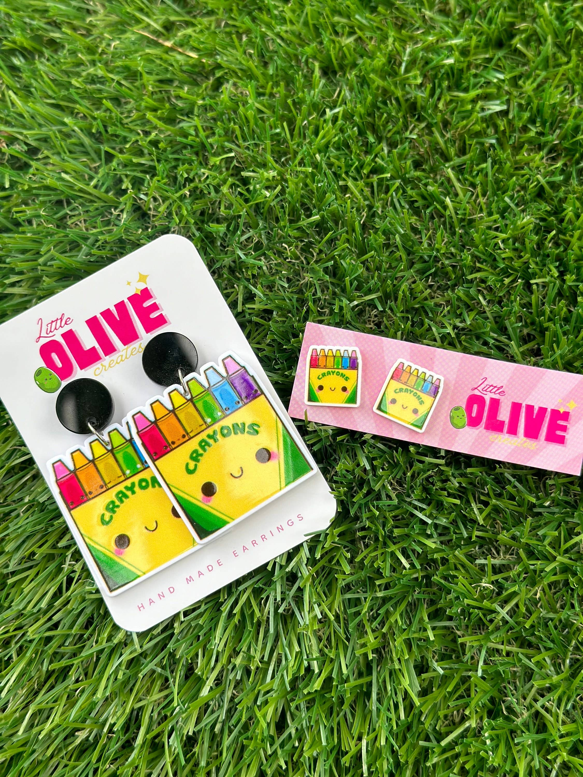 Crayon Box Teacher Dangle Earrings - Creative Tribute: Stud