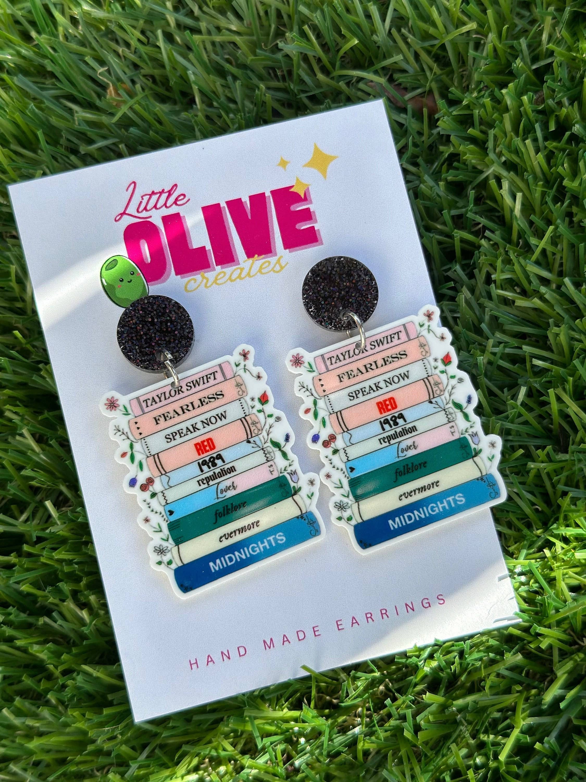 Taylor Era Inspired Book Lover Dangle Earrings