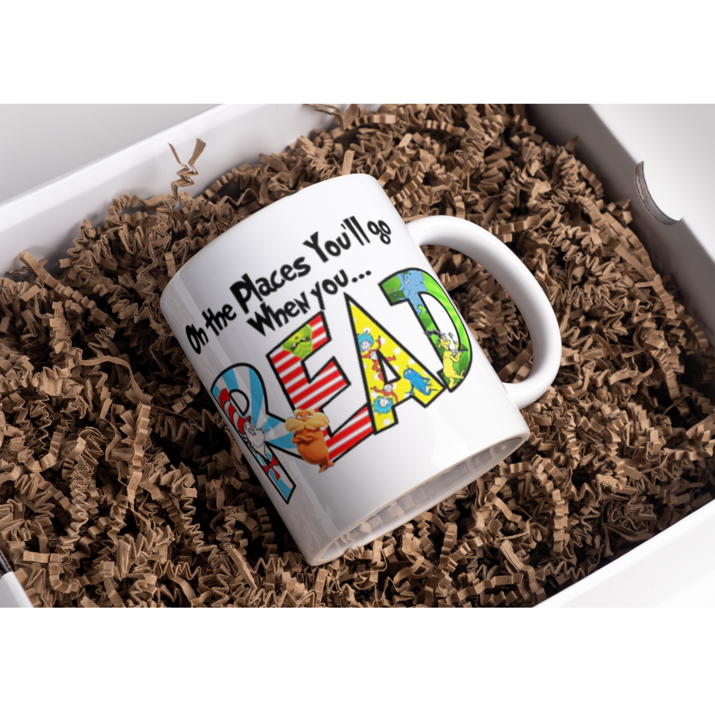 Personalised Teacher Mug - READ - Oh the Places you&