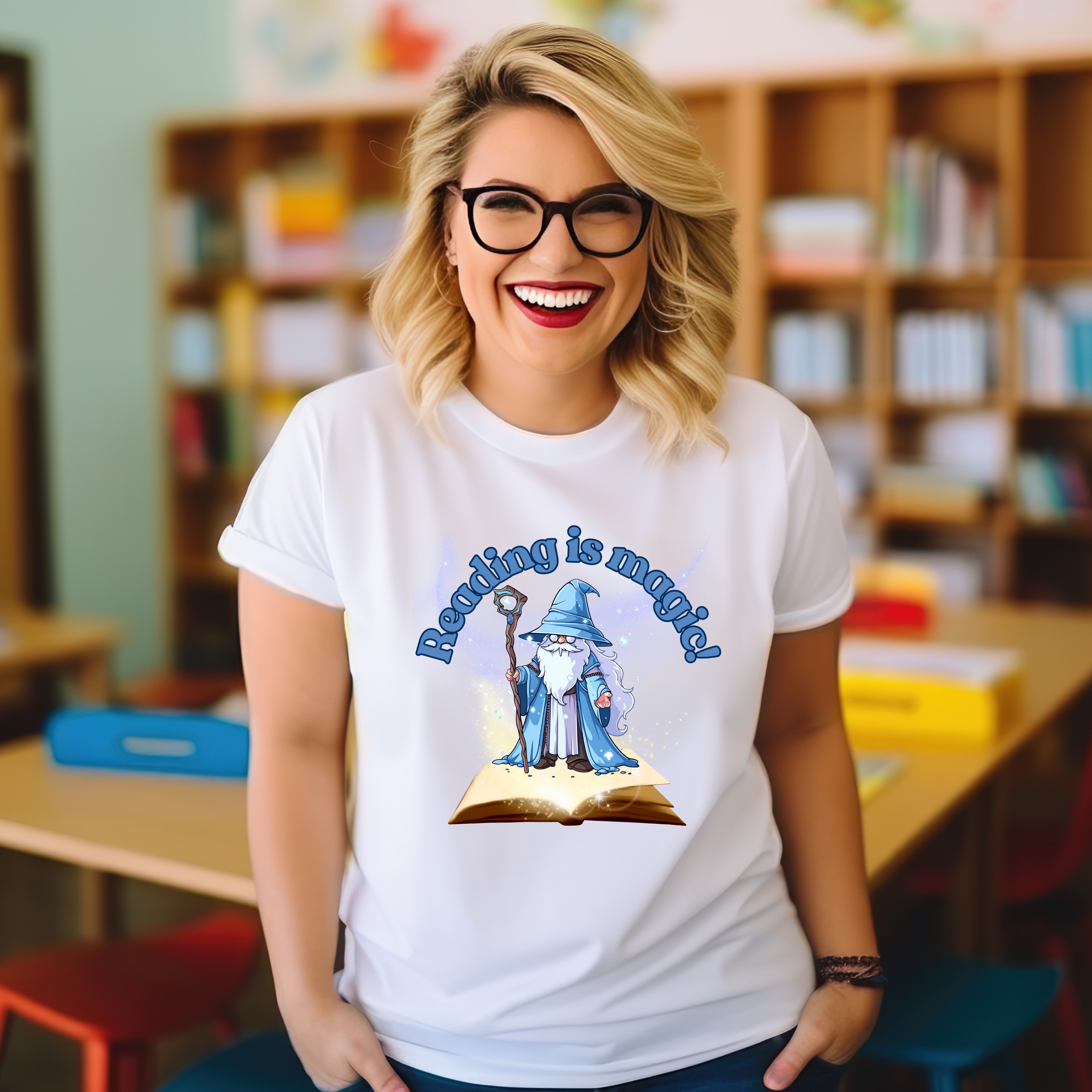 Book Week - Blue Wizard Teacher T-shirt