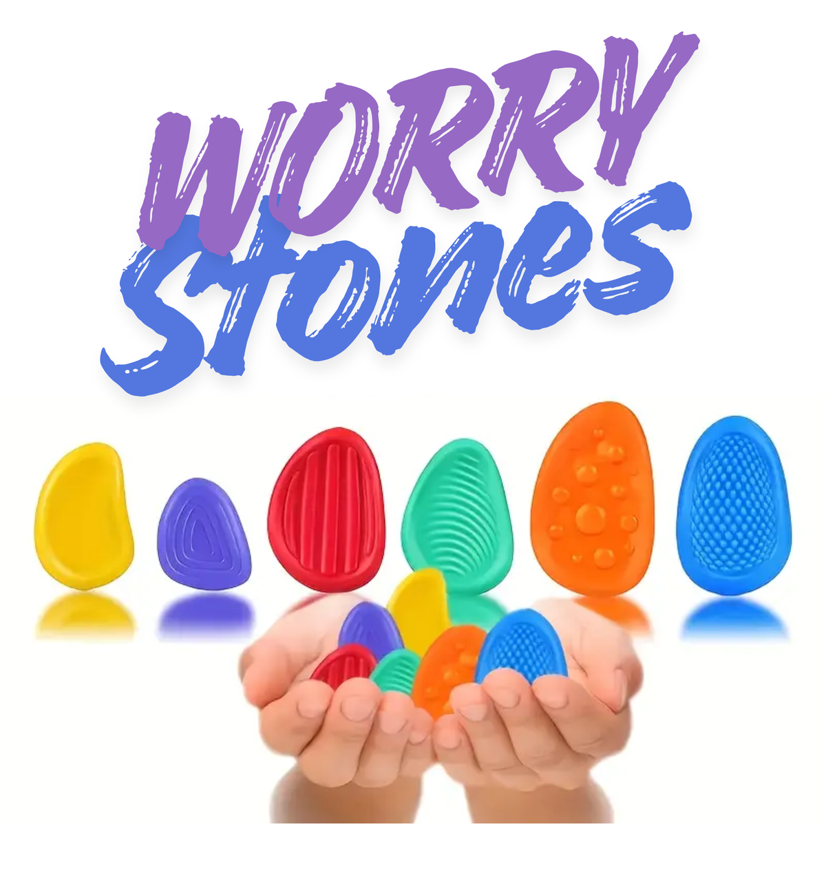 6 Pack of Sensory Silicone Worry Stones