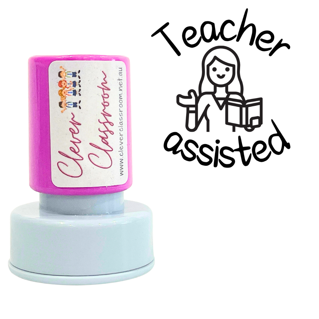 LARGE Teacher assisted Teaching Teacher Stamp 30mm round