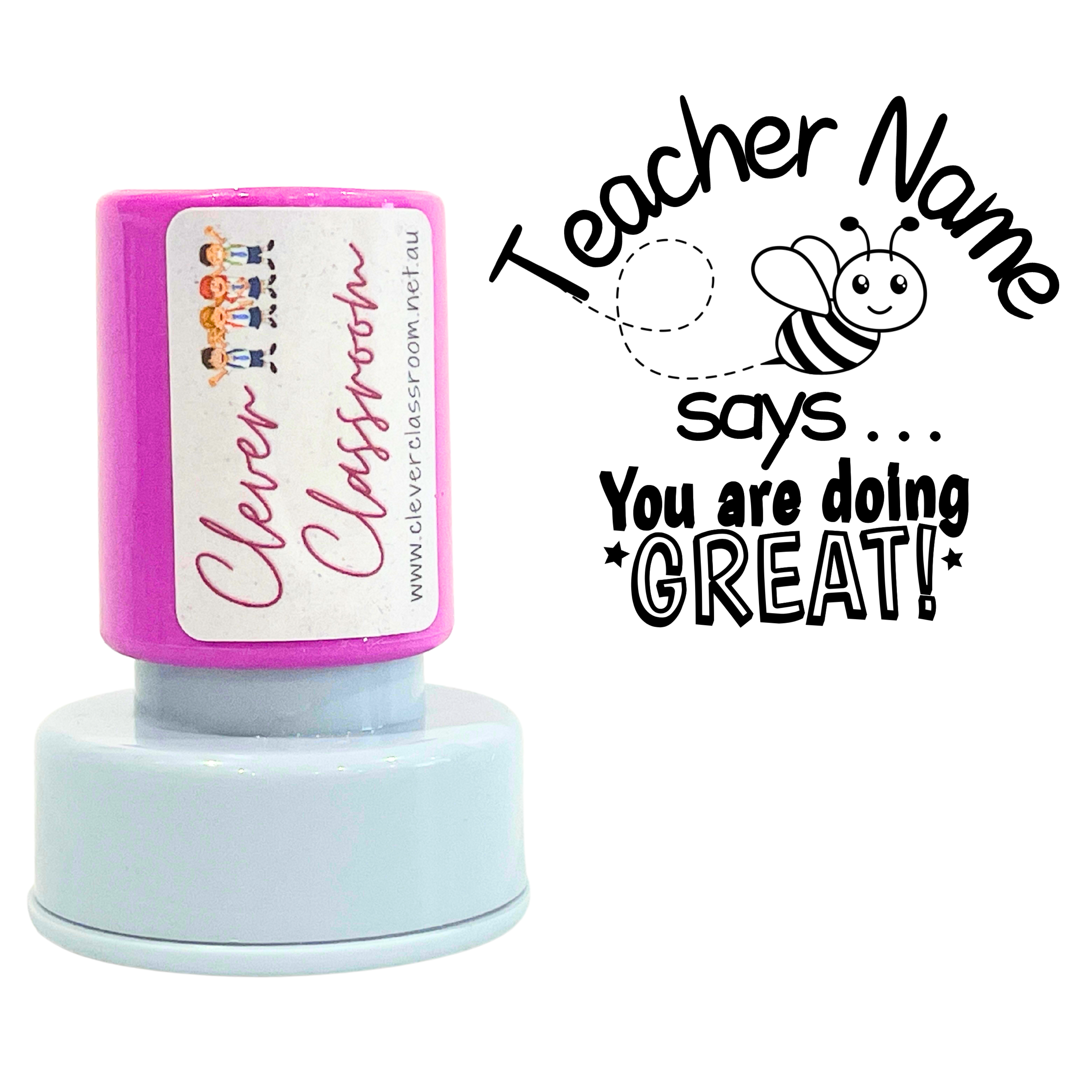 You are Doing Great Bee Teacher Stamp 30mm round