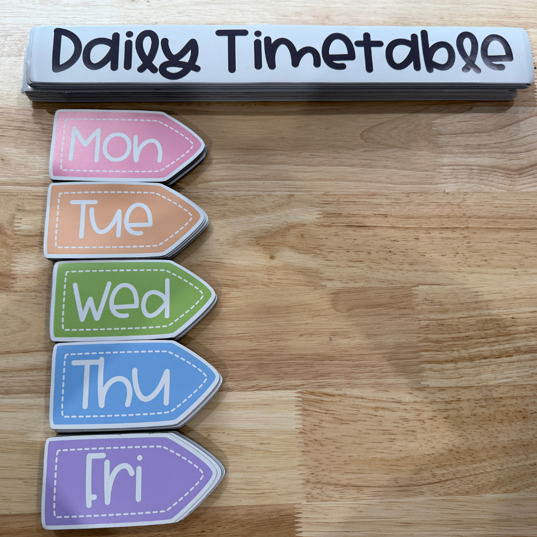 White Board Daily Timetable Magnets - "Daily Timetable"