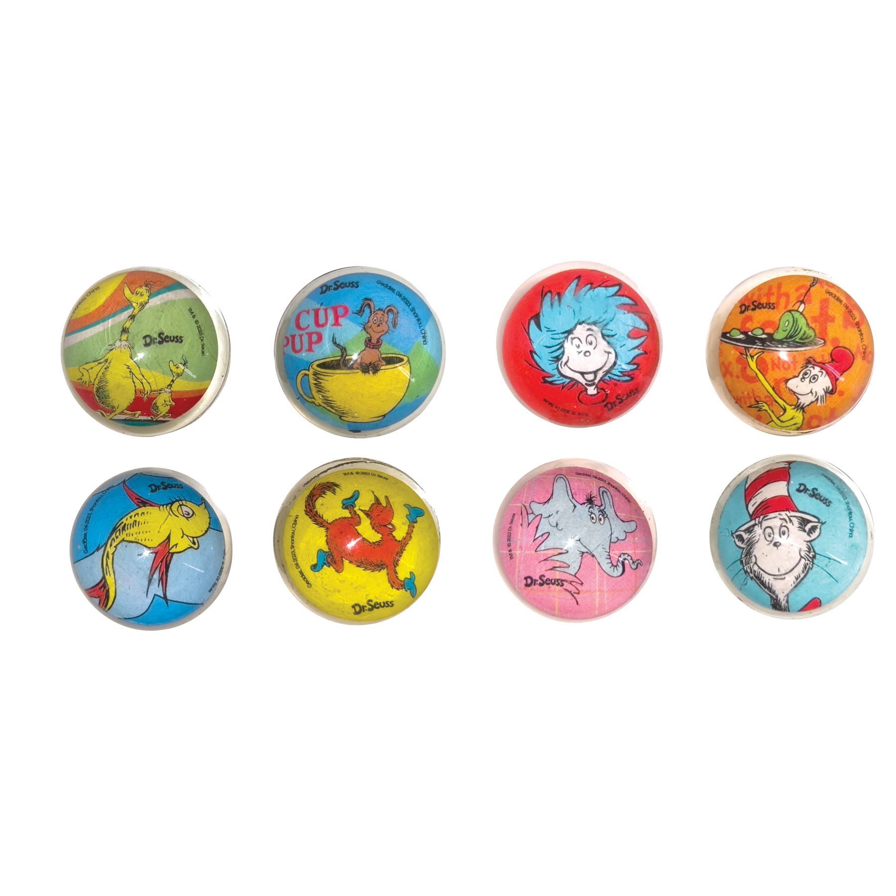 Dr Seuss 32mm High Bounce Ball - 8 pack