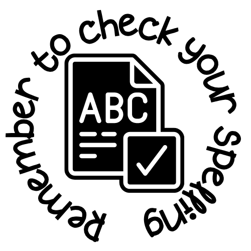 Stamp Set - 12 x Writing Marking Stamps 20mm round