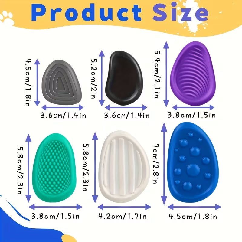 6 Pack of Blues Sensory Silicone Worry Stones