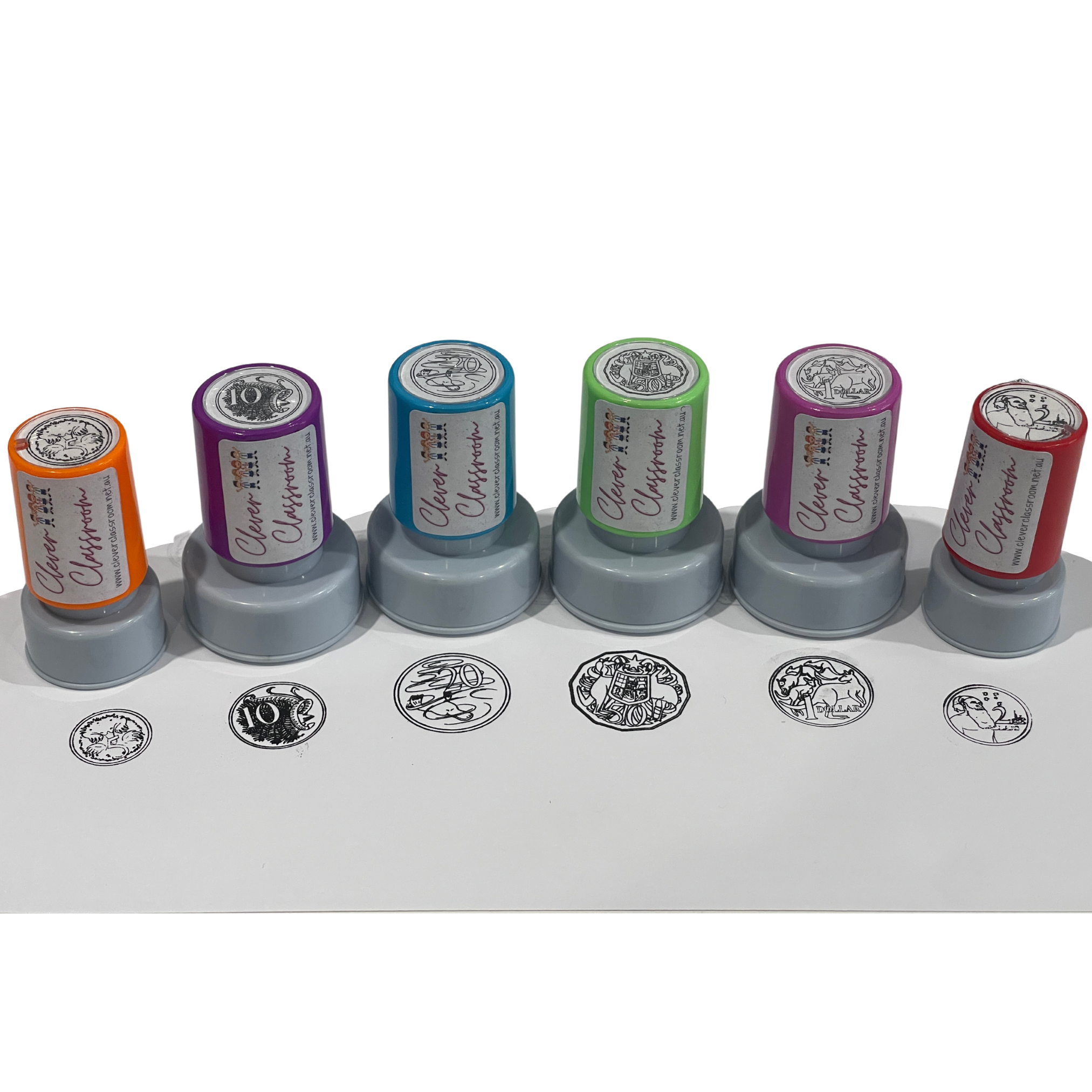 Australian Coins Stamp Set - 6 x Stamps 30mm - 20mm