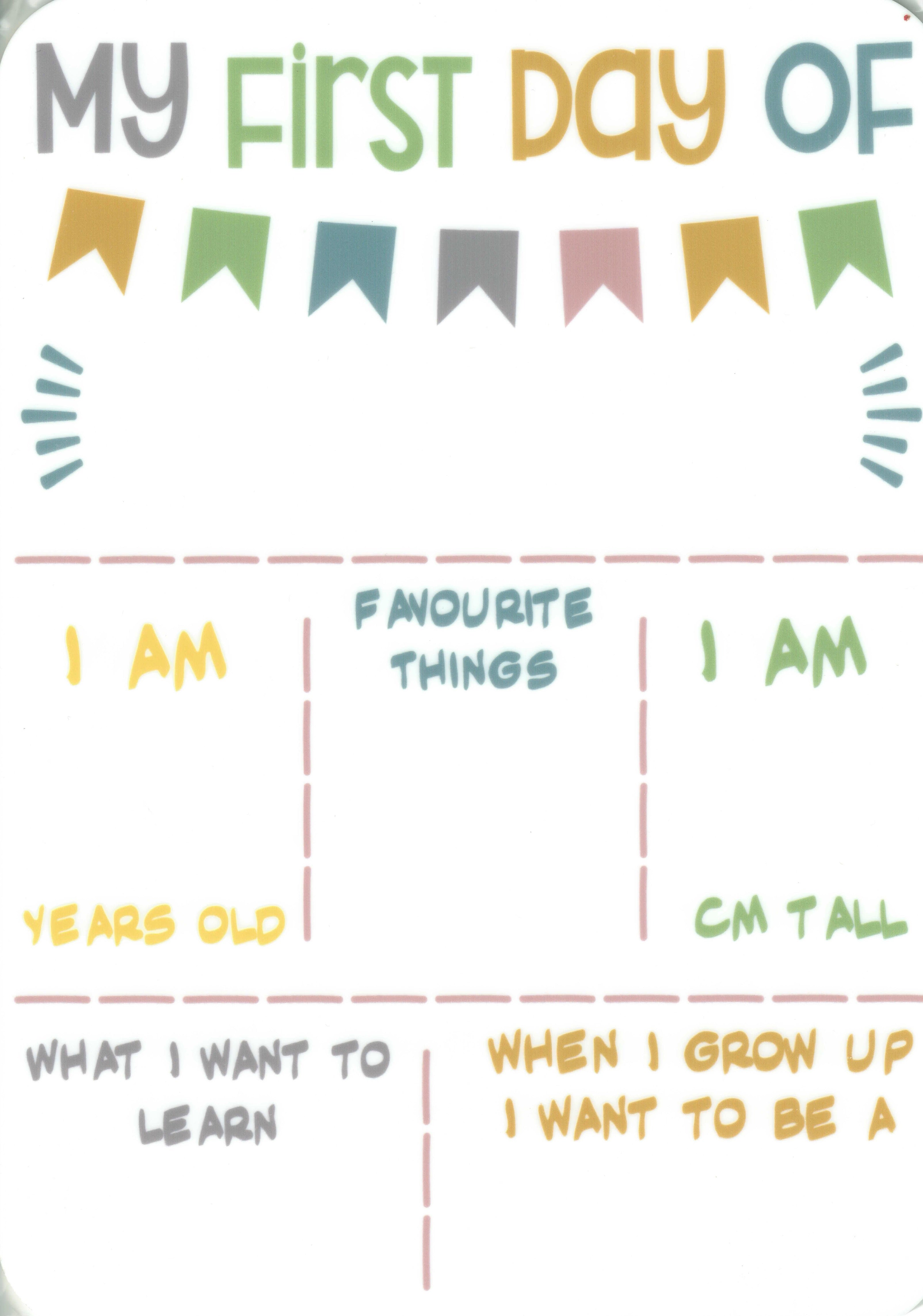 First Day/ Last Day of School Pastel Colours Photo Prop