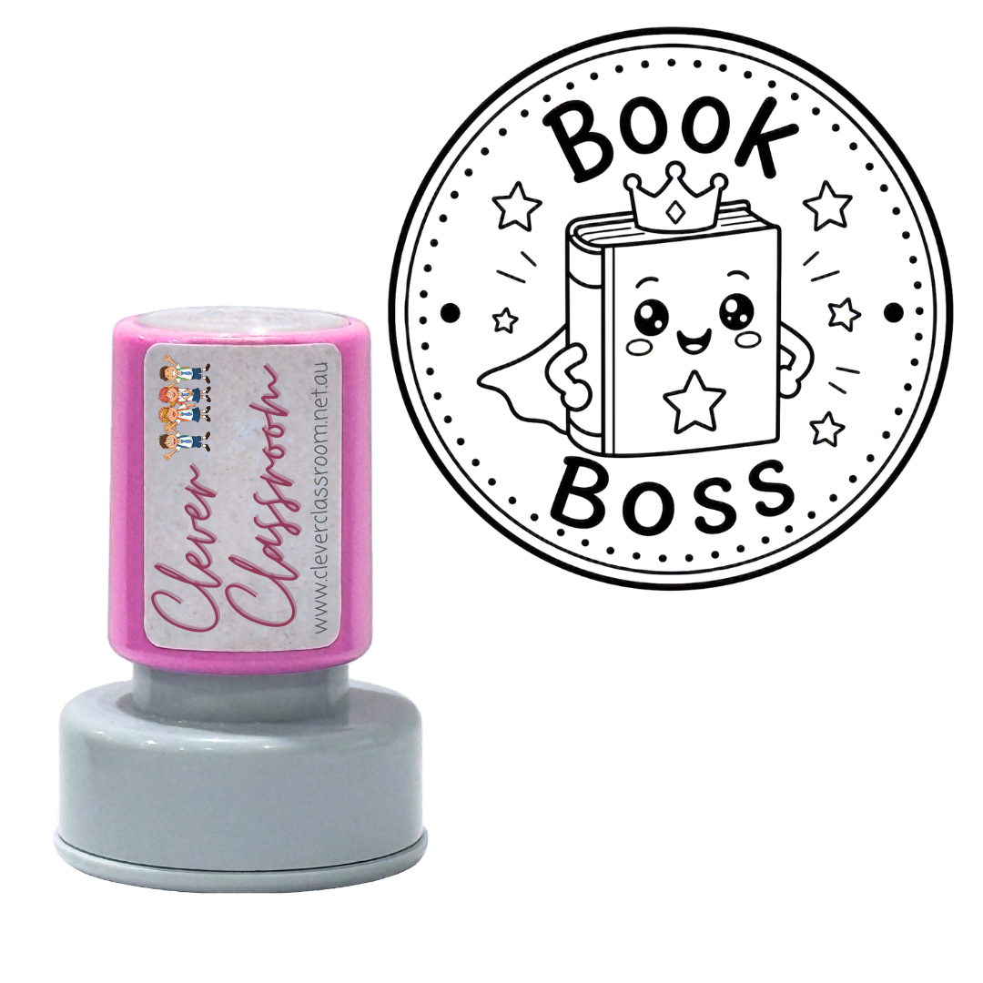 Book Boss Teacher Stamp 30mm round
