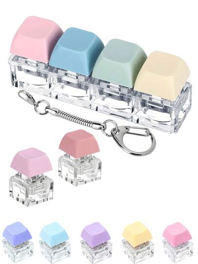 4 Keys Fidget Click Keyboard Keyring