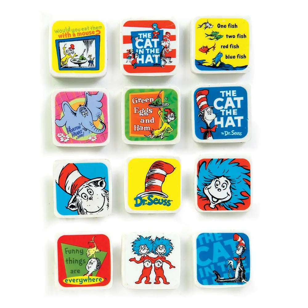 12 Pack Dr. Seuss Erasers