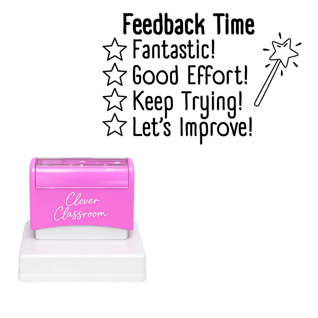 Feedback Time Teacher Feedback Stamp Rectangle 43 x 67mm