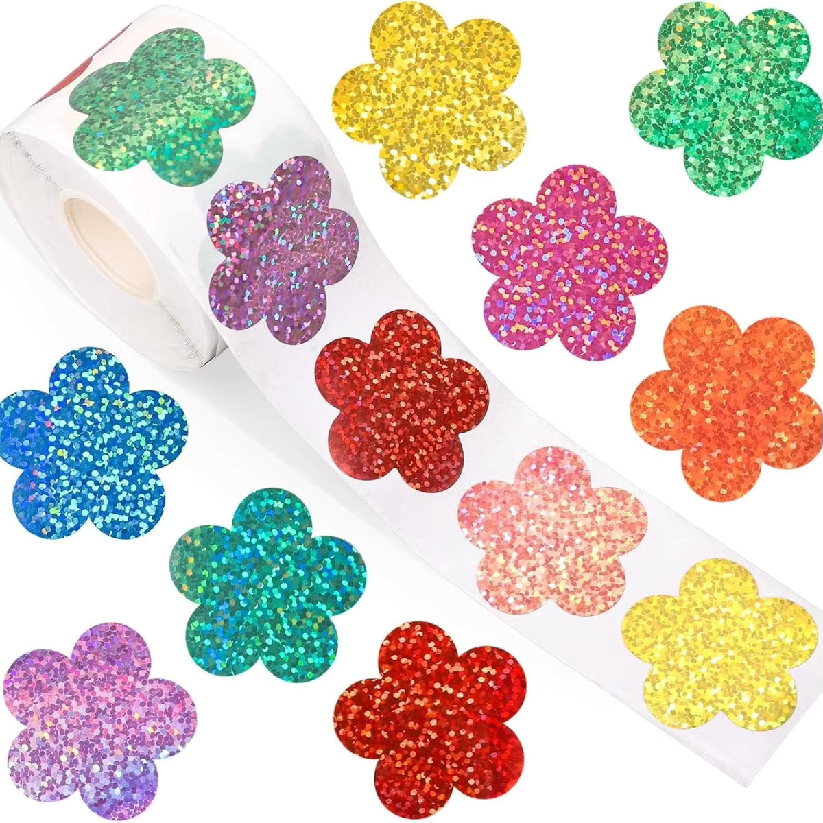 *Flower Holographic Stickers 500 on a roll