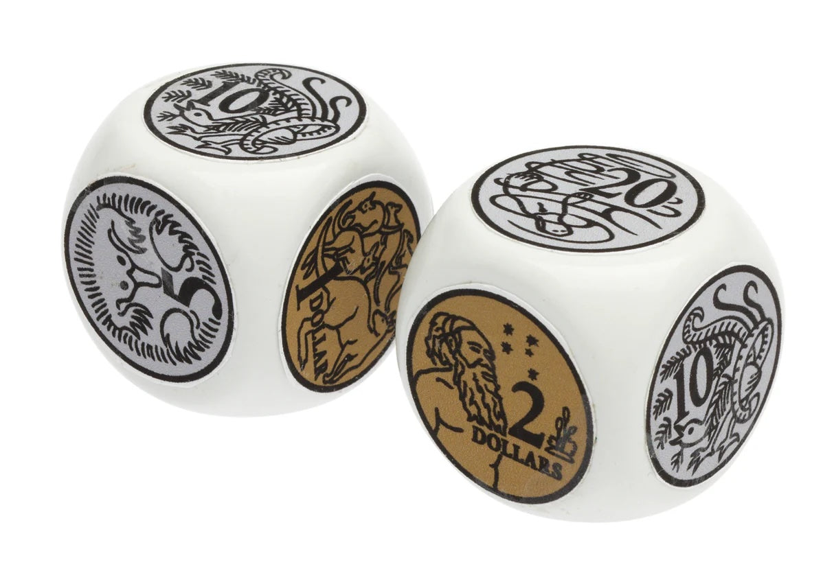 LARGE Money Dice - 2 pcs Coin Dice