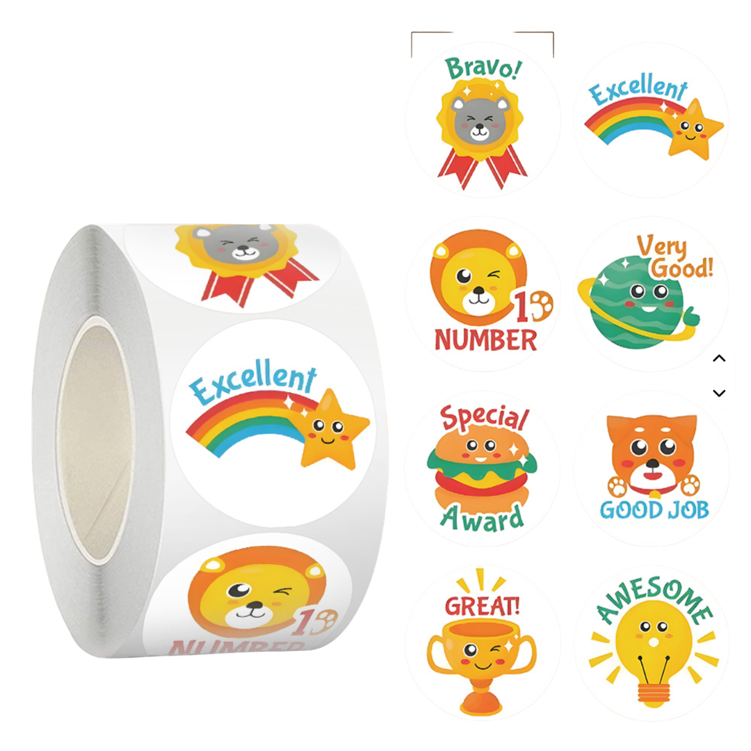 *NEW Number 1! 500 on a roll - Colourful Teacher Stickers