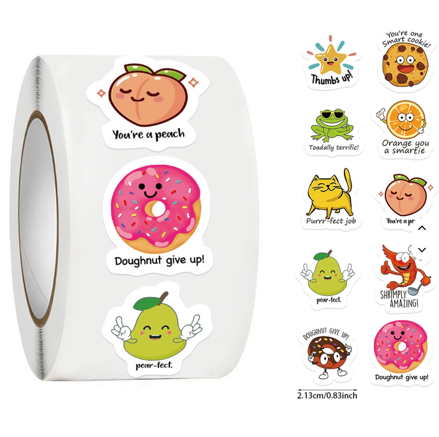 NEW! One Smart Cookie! Stickers 500 on a roll - Colourful Teacher Merit Stickers