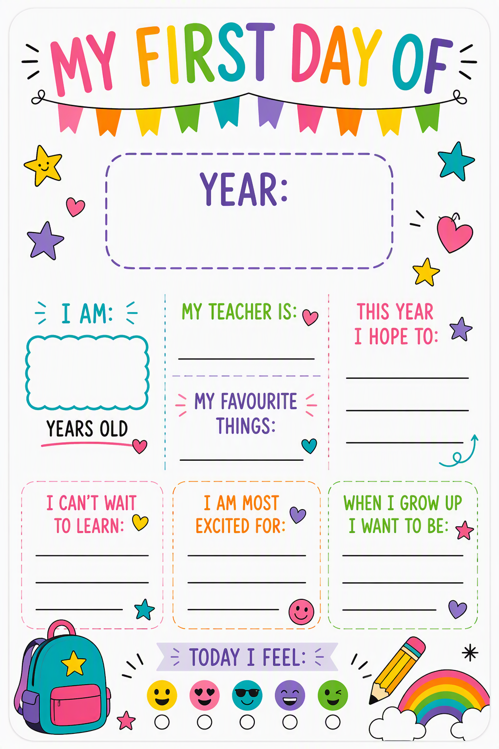 Pre-order NEW! First Day/ Last Day of School Photo Prop