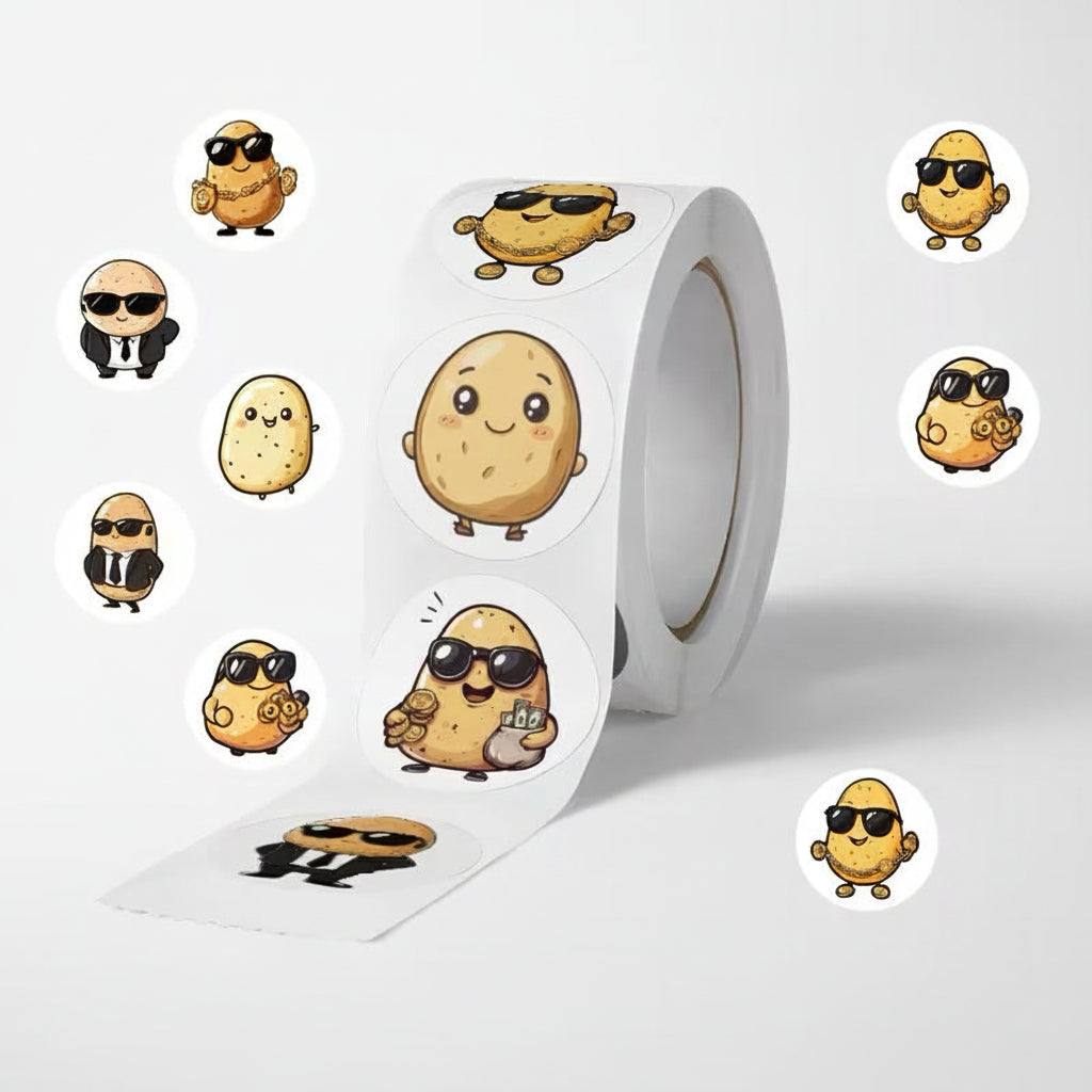 NEW! Potato Guy 500 on a roll - Colourful Teacher Merit Stickers