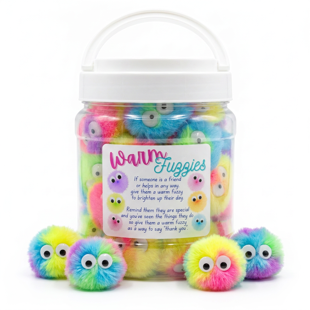 Rainbow Warm Fuzzies - Jar of 30 Warm Fuzzies