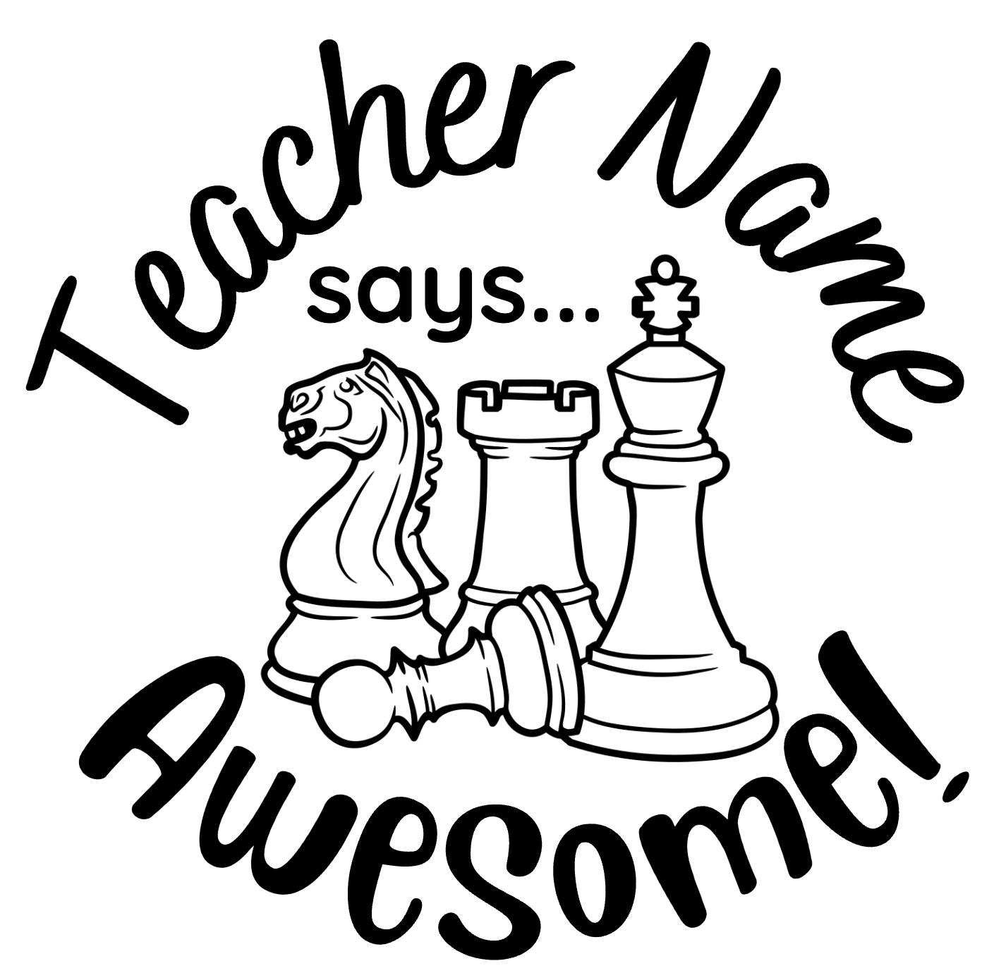 Games Stamp Set - 3 x Teacher Stamps 30mm