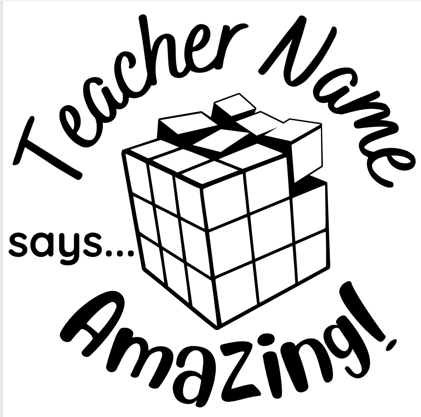 Games Stamp Set - 3 x Teacher Stamps 30mm