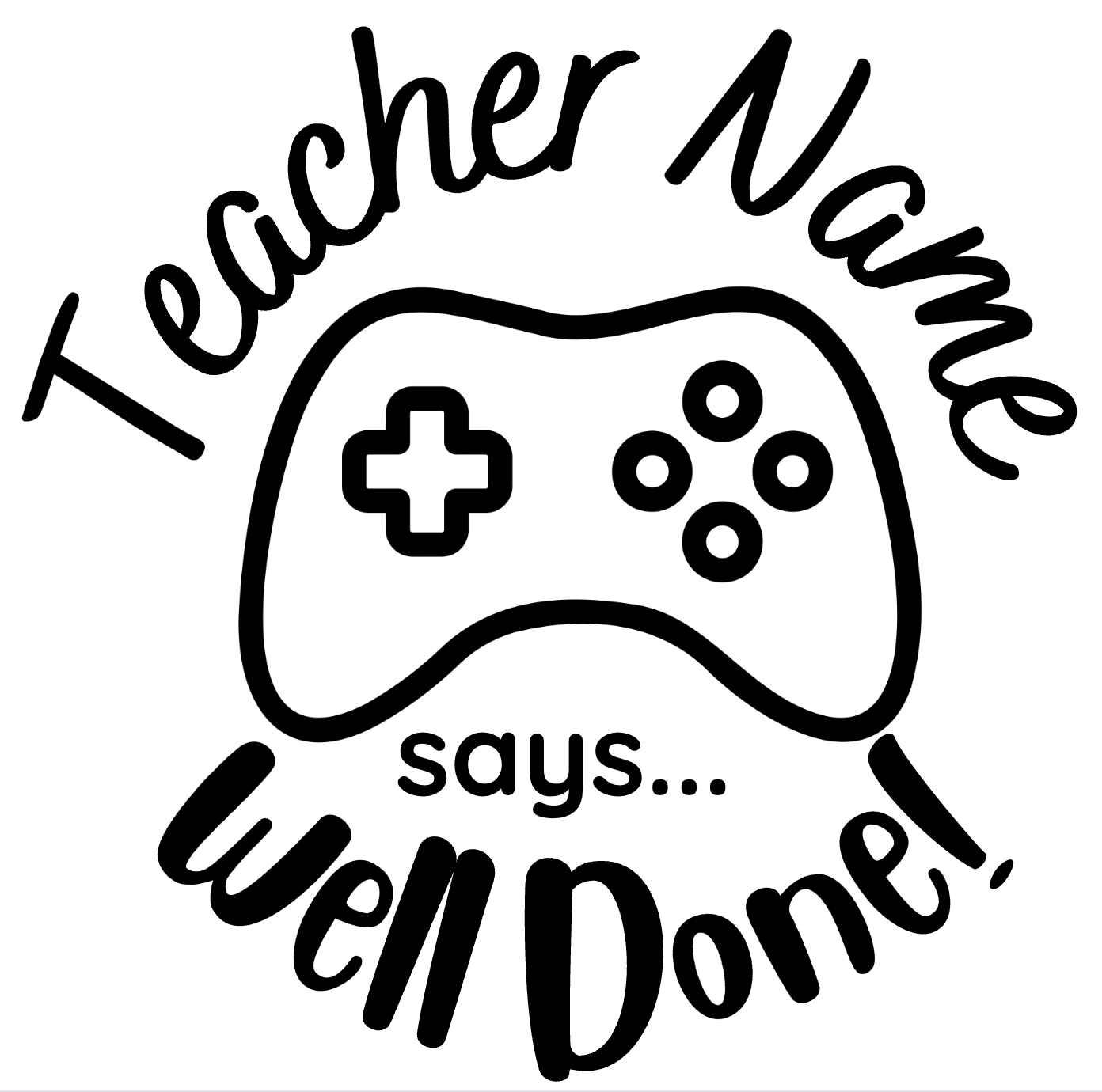 Games Stamp Set - 3 x Teacher Stamps 30mm