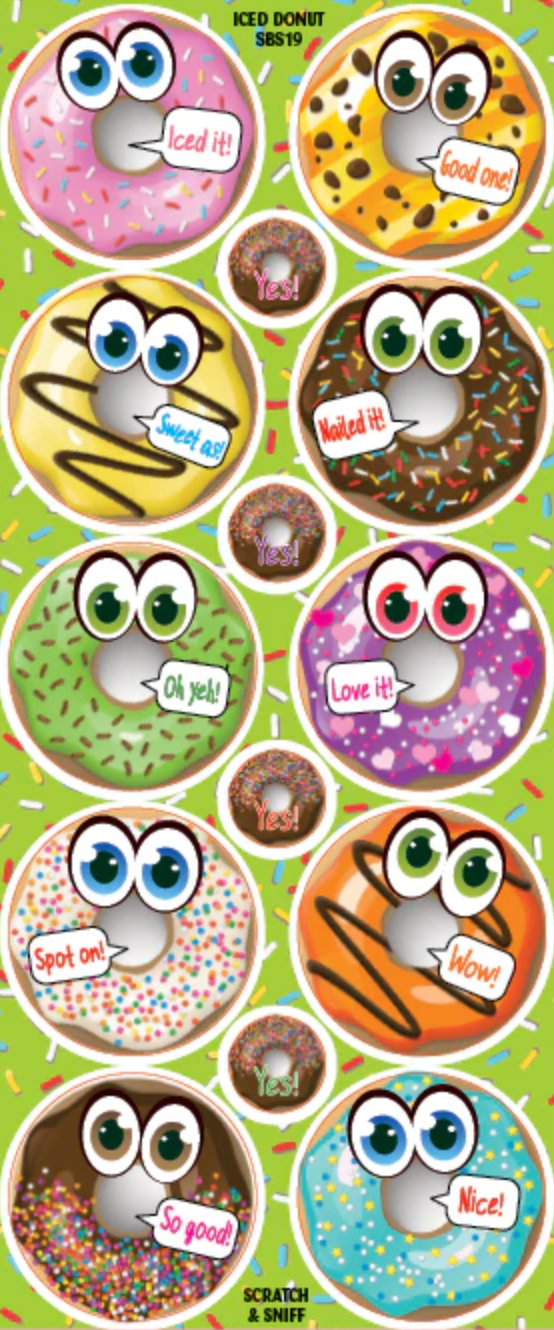 Iced Donut Scratch n Sniff Stickers - 84 stickers per pack