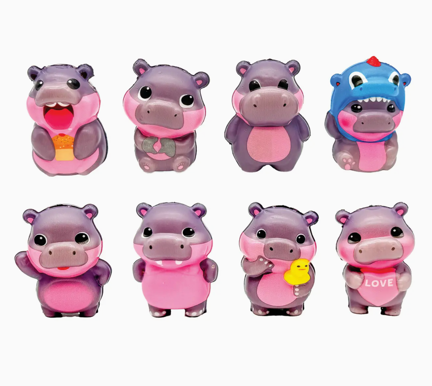 NEW! Set of 6 Mini Hippo Slow Rise Squishy Toys