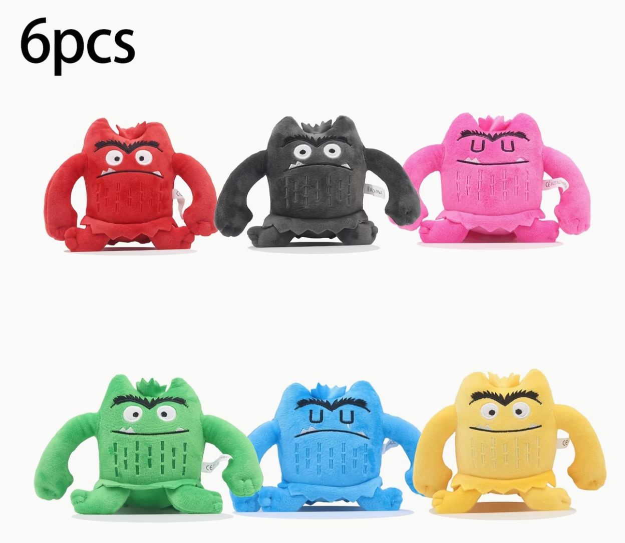 6 Pack of Emotion Character Plush Toys