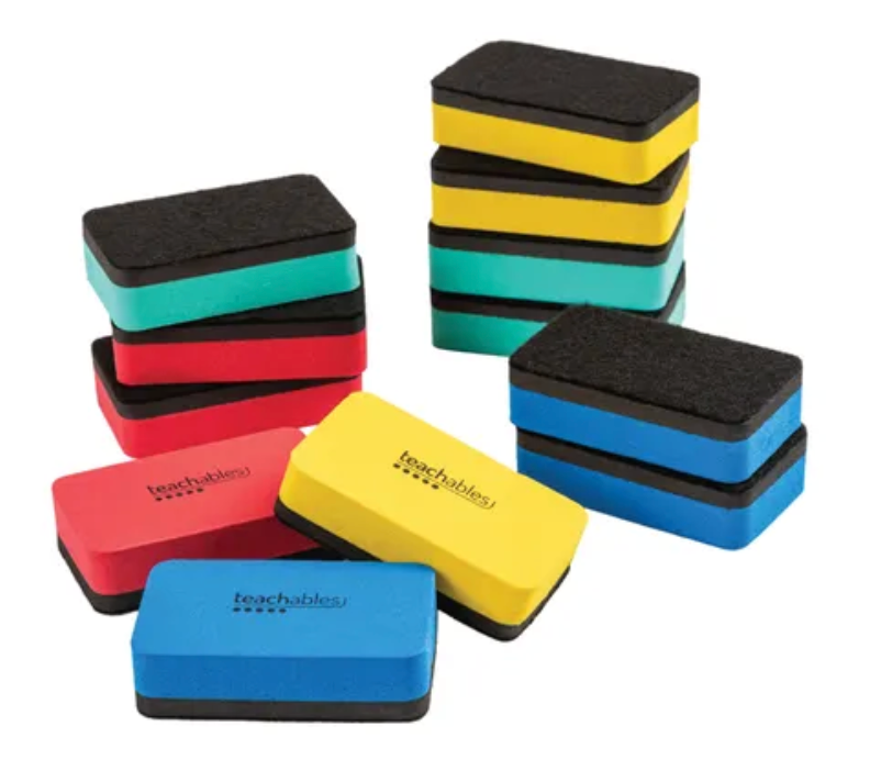 12 Pack Rectangular Mini Whiteboard Erasers