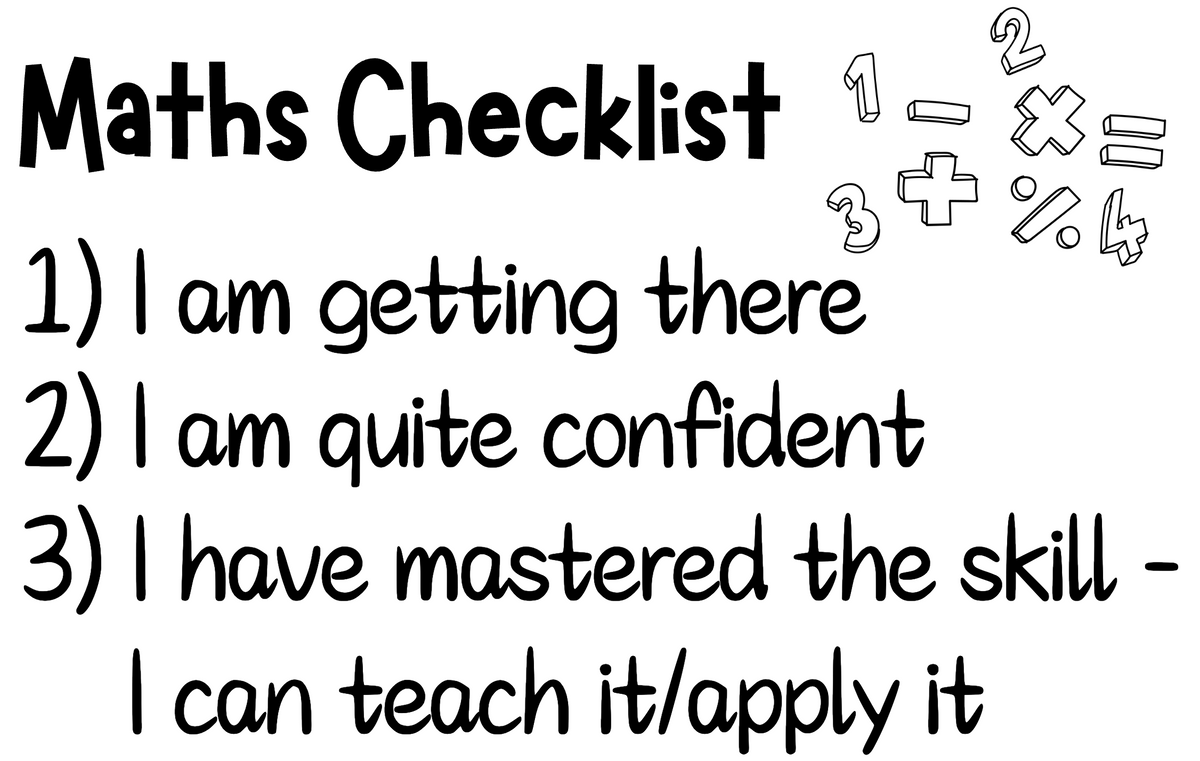 Maths Checklist Teacher Stamp - Rectangle 43 x 67mm