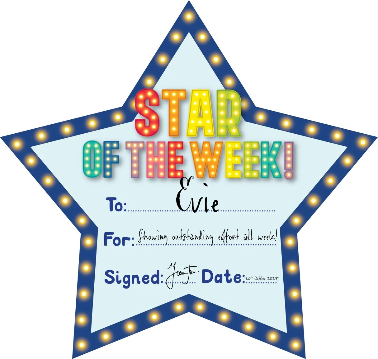 Star of the Week Certificates