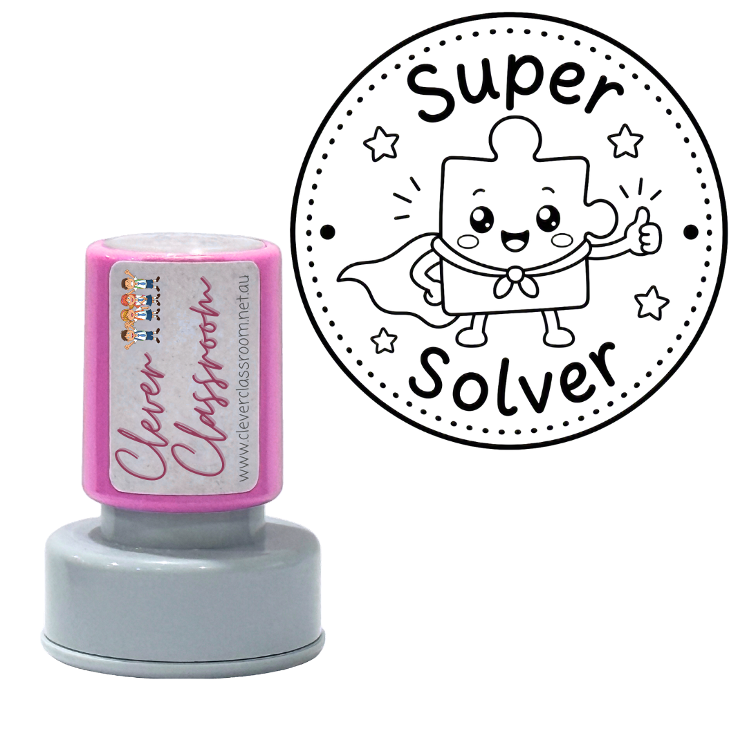 Super Solver Teacher Stamp 30mm round