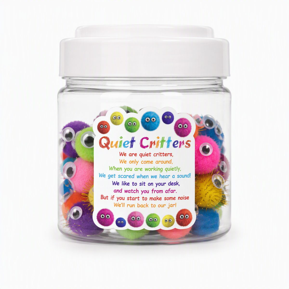 Tiny Quiet Critters - pompom creatures to use for classroom behviour