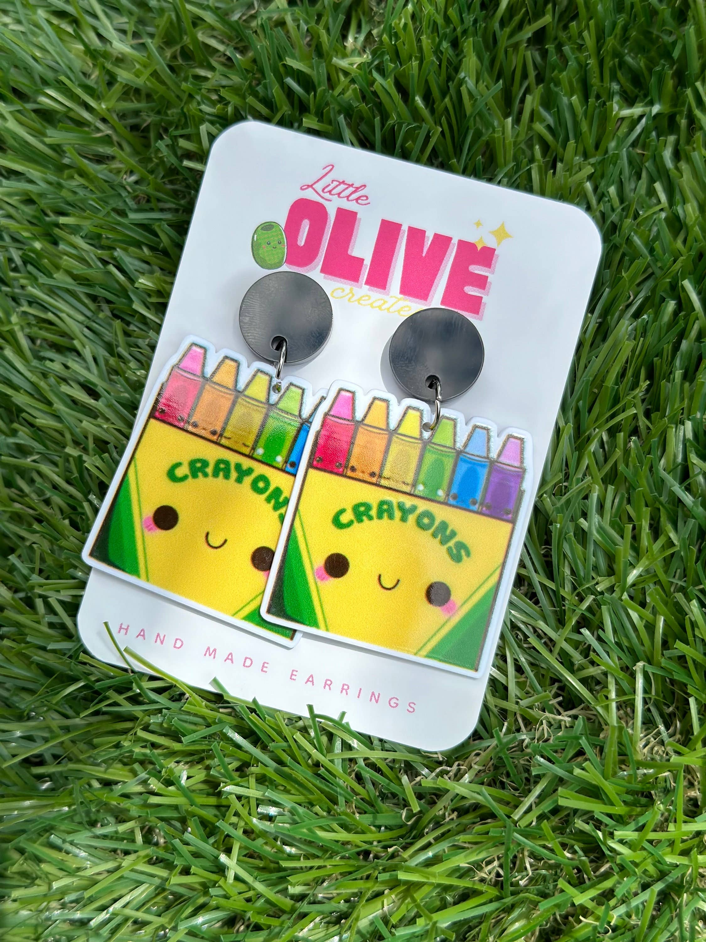 Crayon Box Teacher Dangle Earrings - Creative Tribute: Stud
