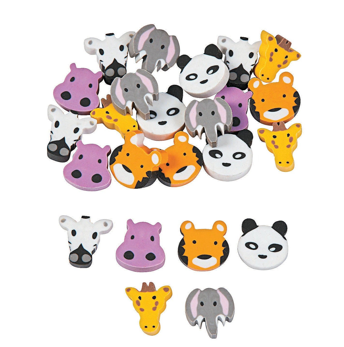 Zoo animal erasers mini