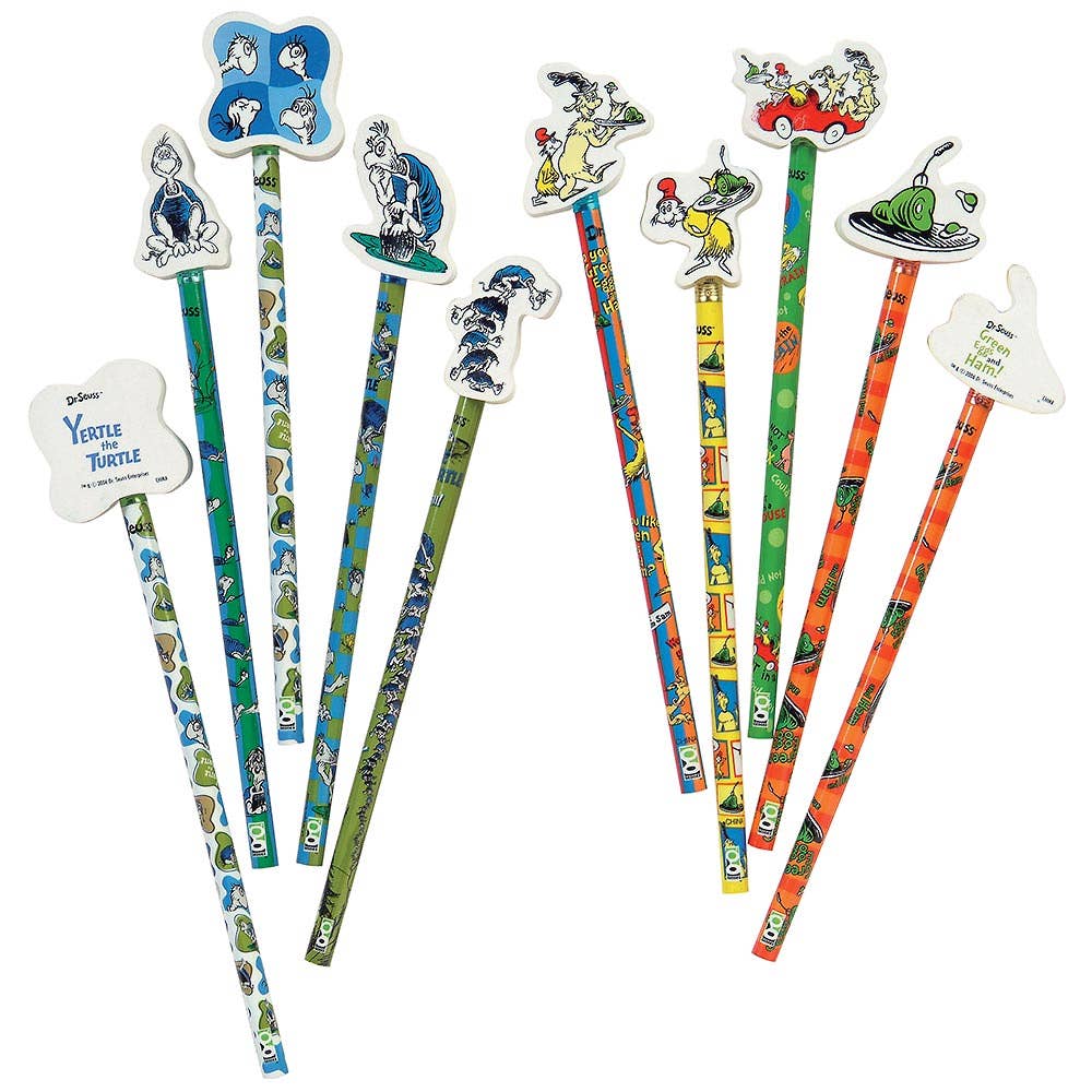36 Pack Dr. Seuss Pencil With Giant Eraser