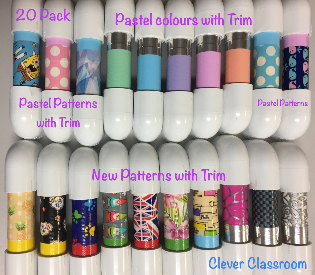 20 Pack Assorted Colours Whisper Phones - Phonic Phones - Reading Phones VCOP Classroom Resource fun at home