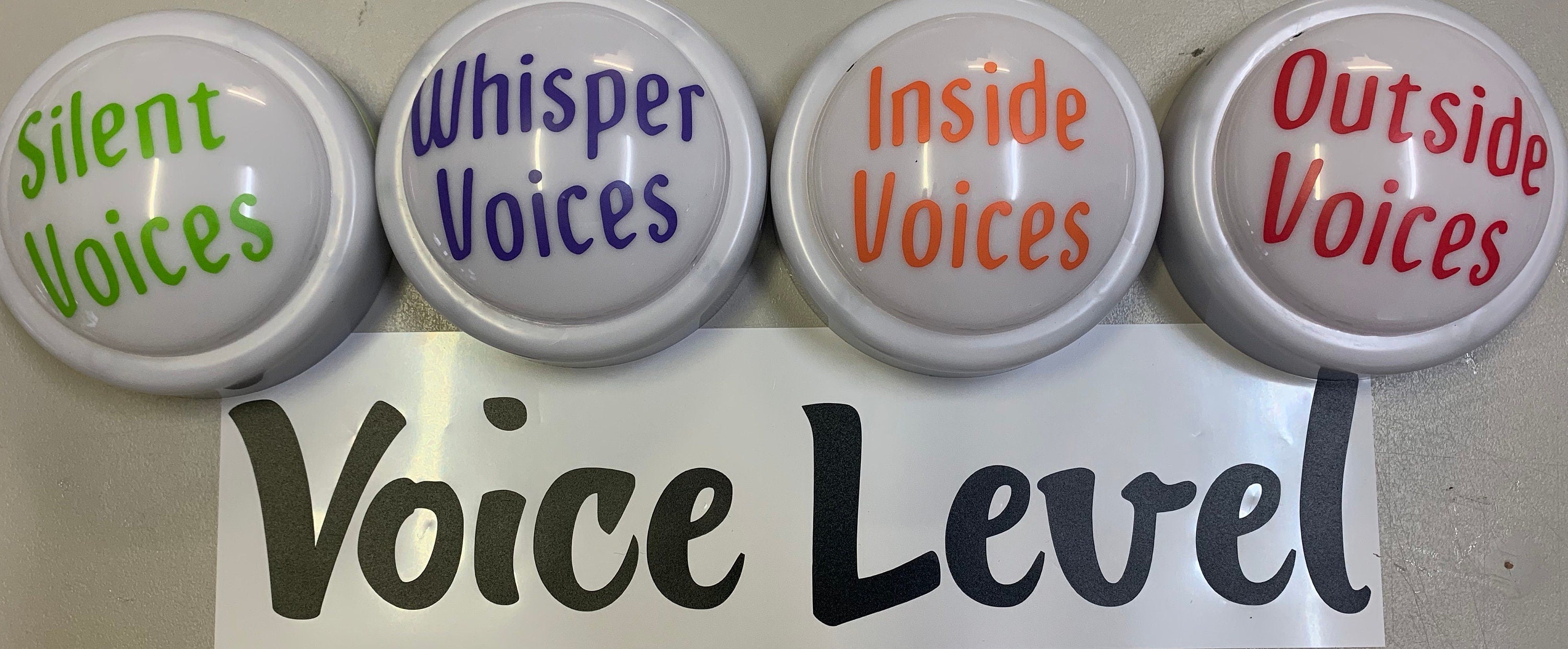 IN STOCK! Voice Level Board Display - Tap / Touch / Push Lights - for classroom use. 140mm