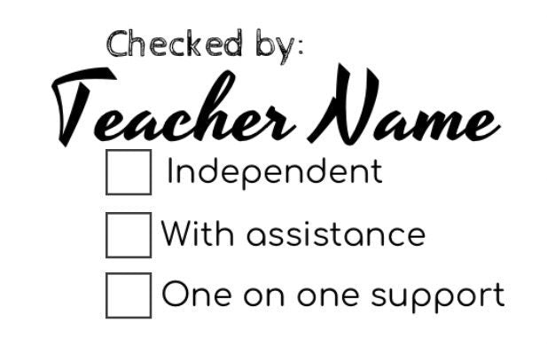 Checked by.... Personalised Teacher Stamp - Rectangle 43 x 67mm