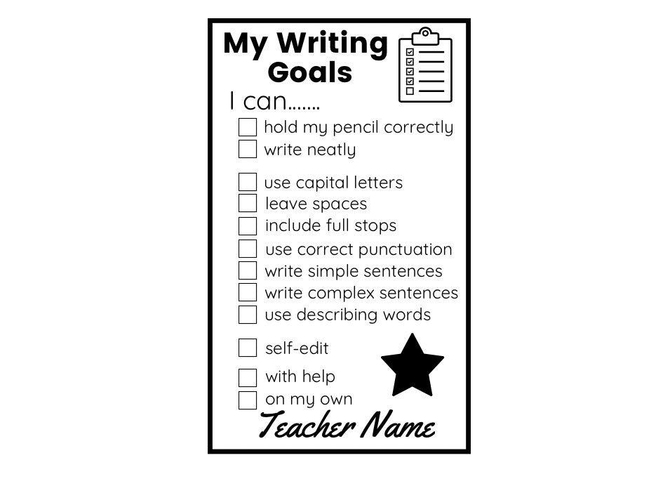 Writing Goals Personalised Stamp - Rectangle 43 x 67mm