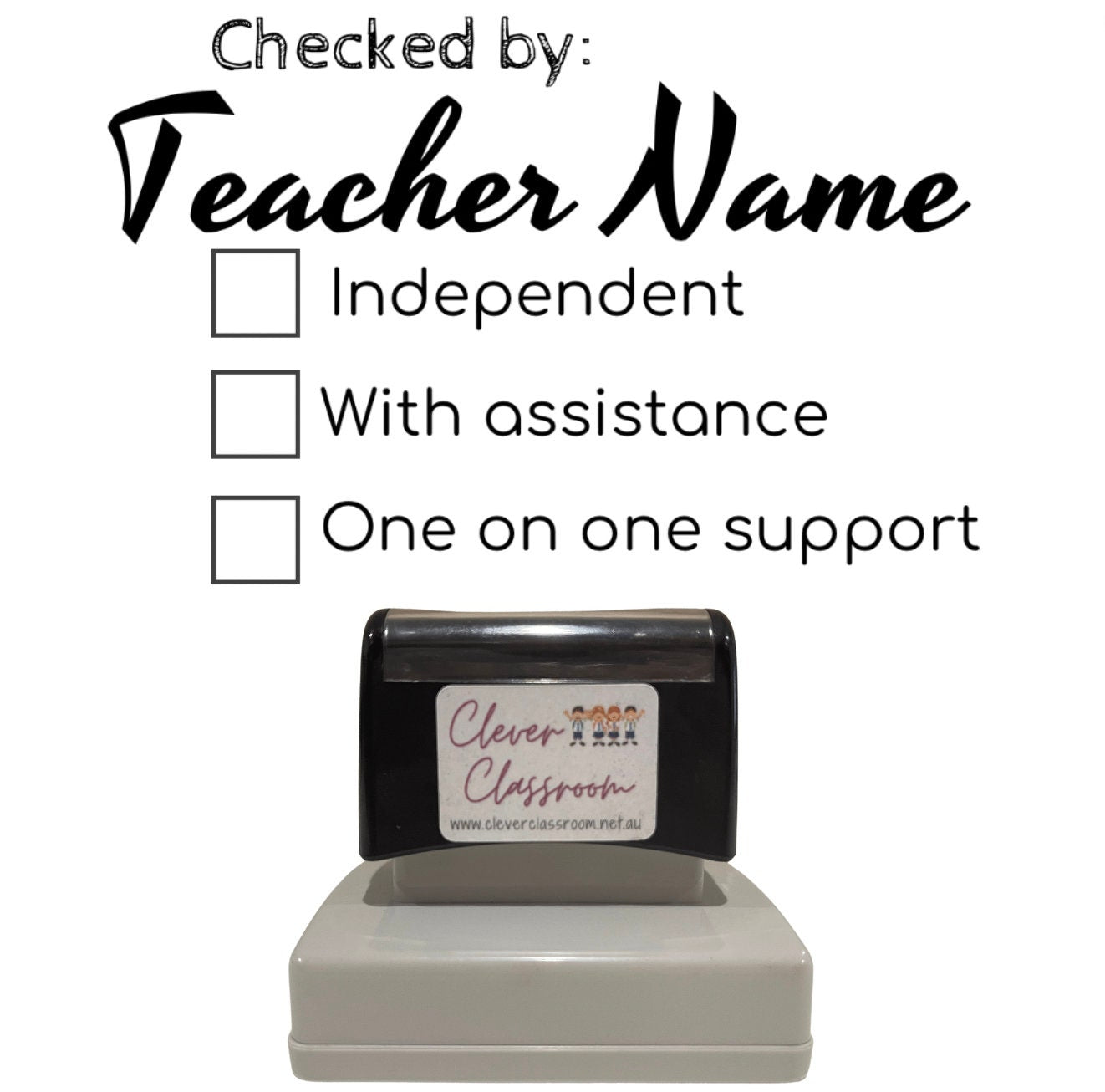 Checked by.... Personalised Teacher Stamp - Rectangle 43 x 67mm