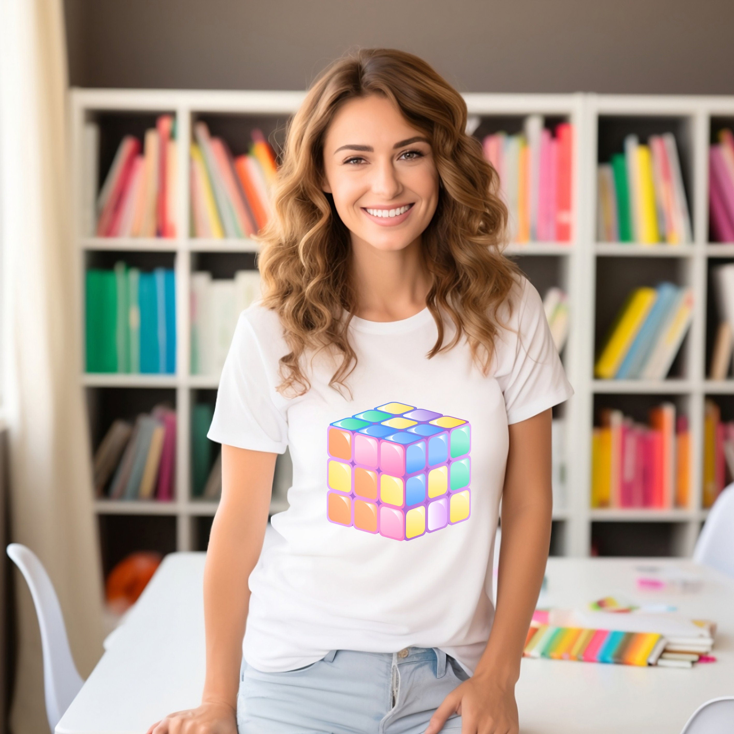 Teacher T-shirt - Maths Day - Pastel Cube