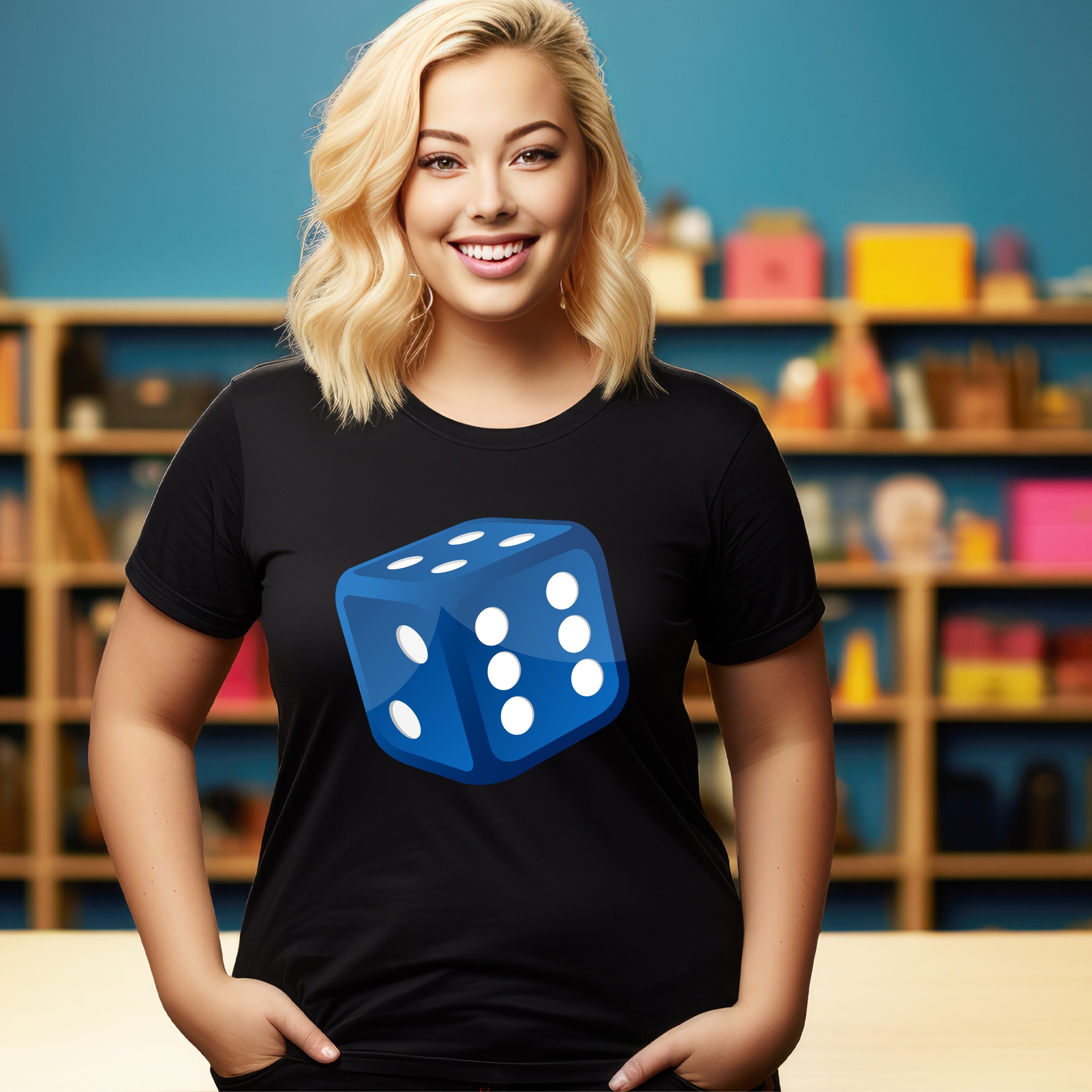 Teacher T-shirt - Maths Day - Blue Dice